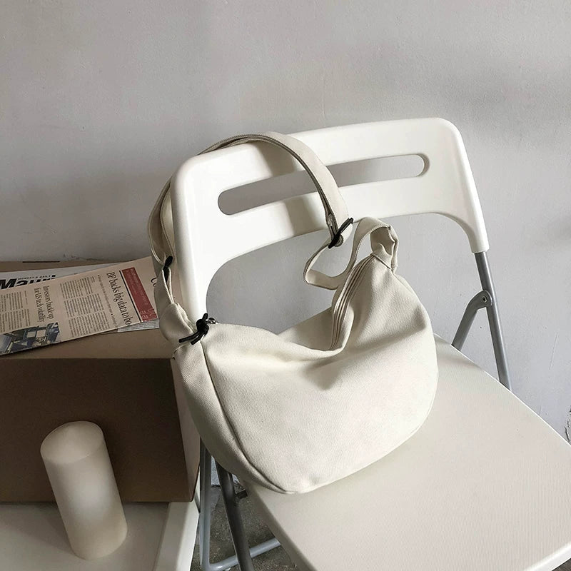 Durable Canvas Messenger Bag - Versatile Multi-Pocket Sling Bag for Students & Daily Commute