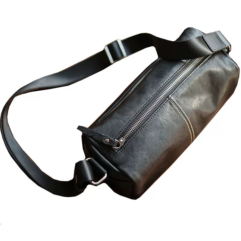 Handcrafted Vegetable-Tanned Leather Messenger - Luxury Soft Cowhide Shoulder Sling & Urban Pillow Crossbody for Men