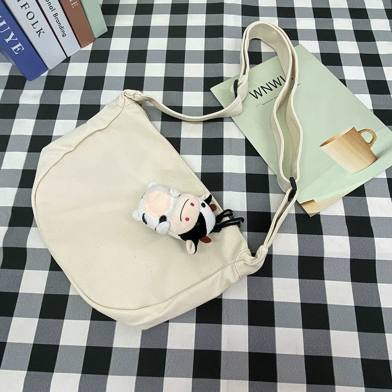Durable Canvas Messenger Bag - Versatile Multi-Pocket Sling Bag for Students & Daily Commute