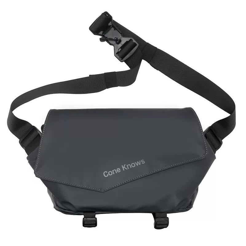 Waterproof Tech Sling Bag with Magnetic Buckle Minimalist Crossbody Chest Pack Slim Tactical Shoulder Bag for Men and Women