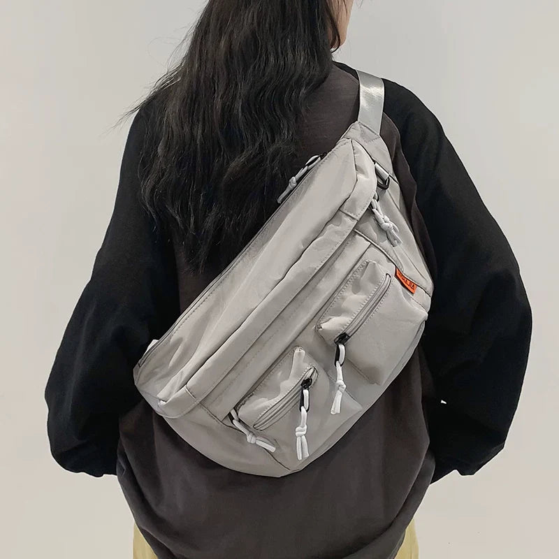 Water-Resistant Oxford Chest Rig - Large Capacity Functional Sling Bag for Cycling, Hiking & Urban Techwear