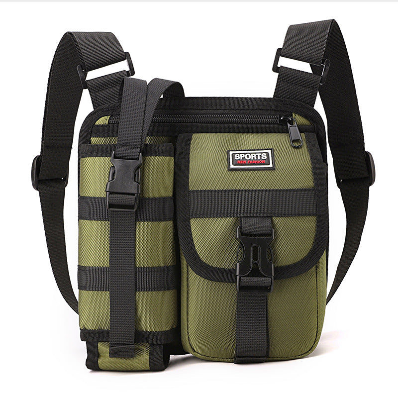 Water-Resistant Men's Crossbody Sling Bag - Compact Outdoor Shoulder Pack with Water Bottle Holder and Phone Pocket for Travel and Sports