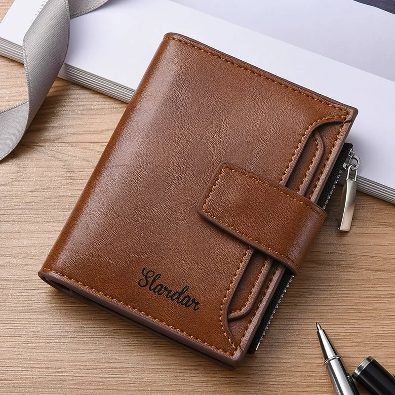 Minimalist Men's Vertical Wallet: Youthful Korean-Style Slim Bifold with Creative Multi-Card Slots for Students & Daily Use