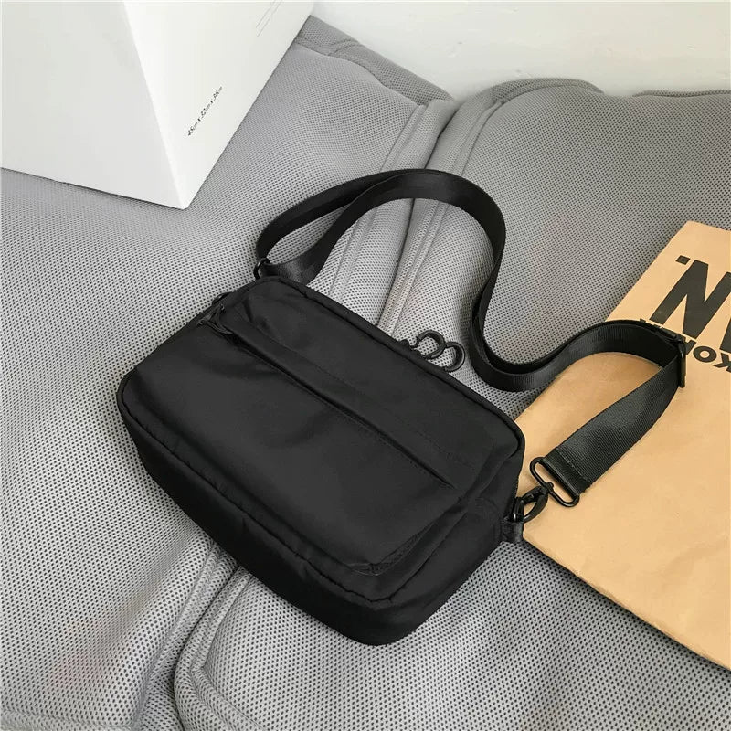 Minimalist Waterproof Crossbody Sling Bag Japanese Streetwear Small Square Shoulder Bag for Men and Women Versatile Urban Messenger Pack