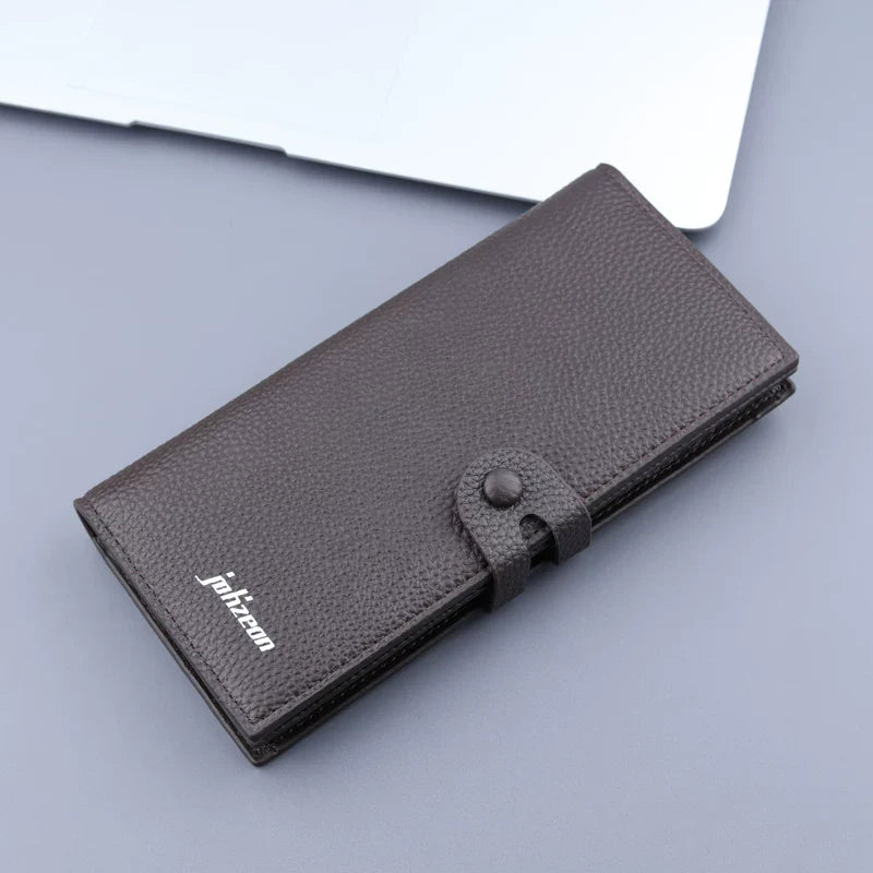 Urban Minimalist Men's Slim Bifold - Large Capacity Multi-Slot Wallet - Trendy Vegan Leather Card Holder for College Students & Daily Carry