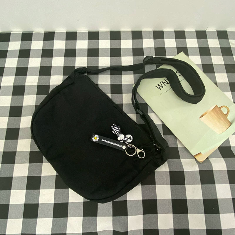 Durable Canvas Messenger Bag - Versatile Multi-Pocket Sling Bag for Students & Daily Commute
