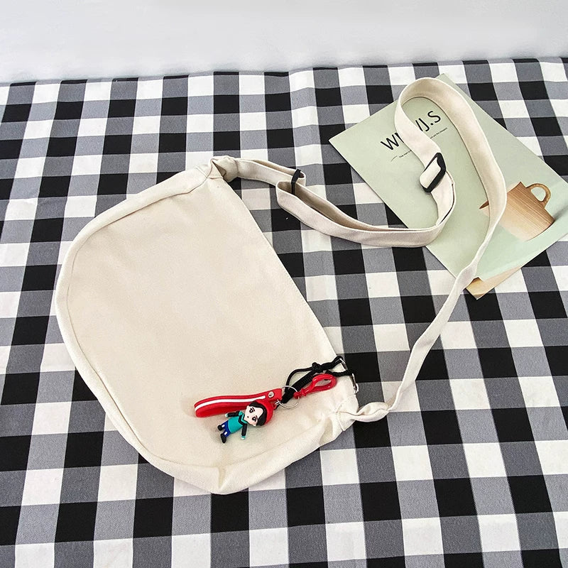 Durable Canvas Messenger Bag - Versatile Multi-Pocket Sling Bag for Students & Daily Commute