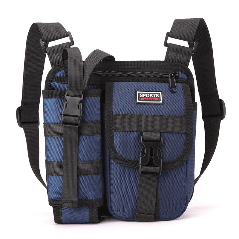 Water-Resistant Men's Crossbody Sling Bag - Compact Outdoor Shoulder Pack with Water Bottle Holder and Phone Pocket for Travel and Sports