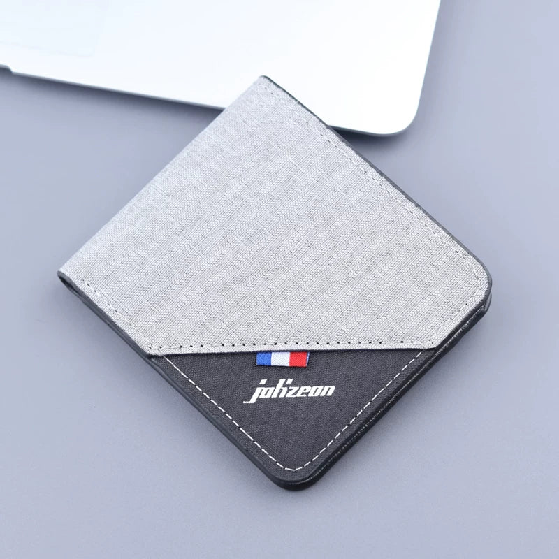 Men’s Ultra-Slim Canvas Bifold - Durable Lightweight Fabric Card Holder & Minimalist Wallet for Students & Young Professionals