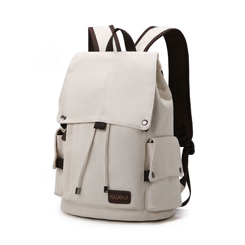 Vintage Canvas Men's Backpack - Large Capacity 15.6" Laptop Bag, Casual Travel Daypack for Middle School, College, and Daily Commute