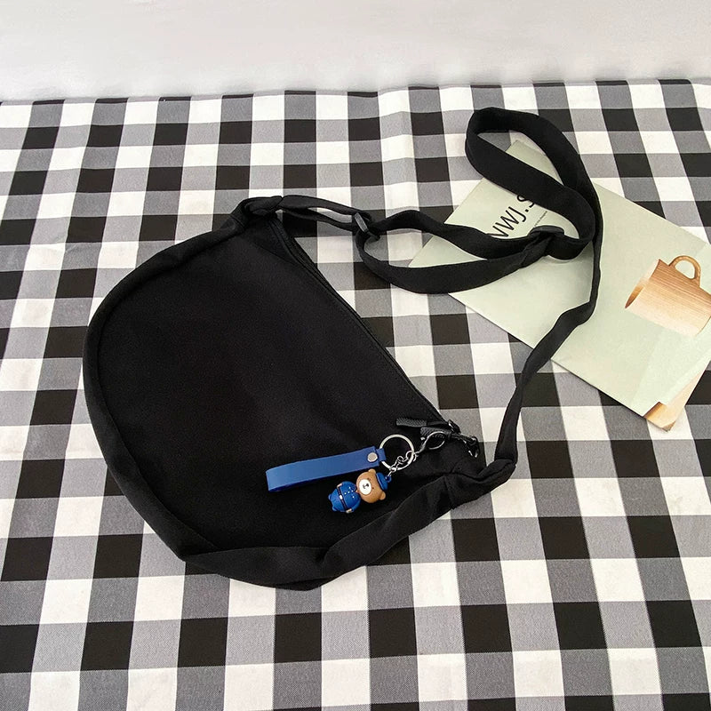 Durable Canvas Messenger Bag - Versatile Multi-Pocket Sling Bag for Students & Daily Commute