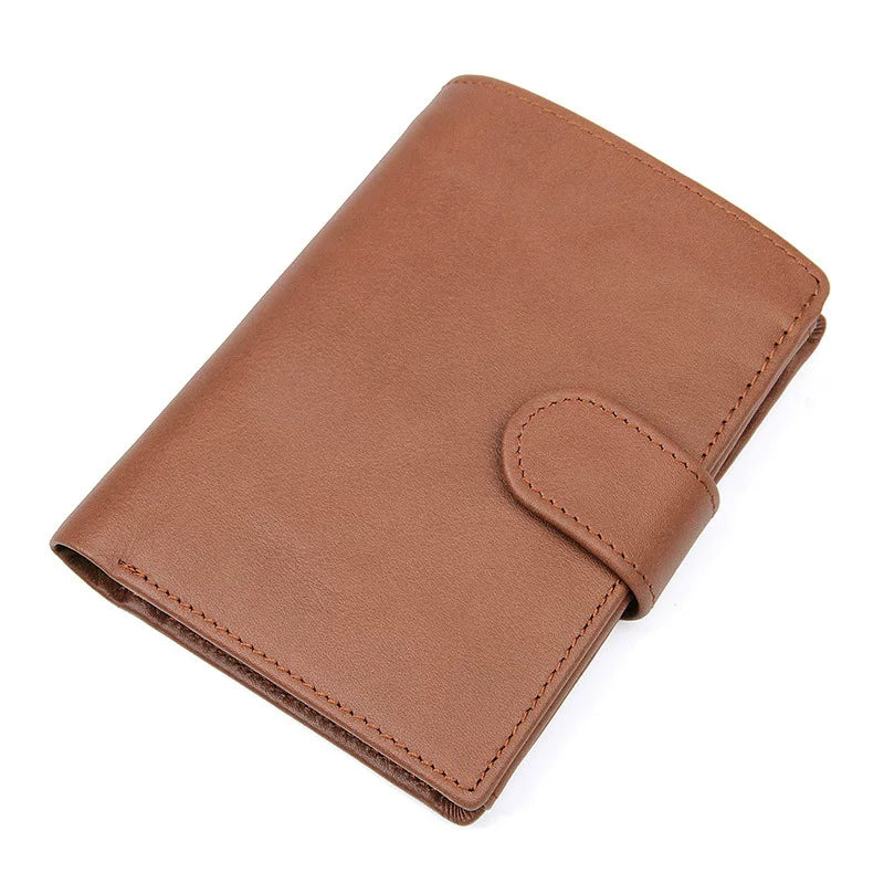 Crazy Horse Leather Handmade Genuine Leather Wallet Men'S Retro Large Capacity Anti-Rfid Theft Wallet Simple Multi-Card Slot Wallet
