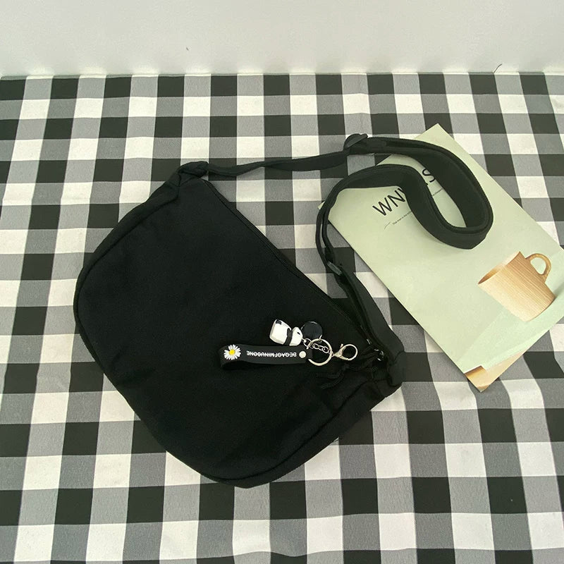 Durable Canvas Messenger Bag - Versatile Multi-Pocket Sling Bag for Students & Daily Commute