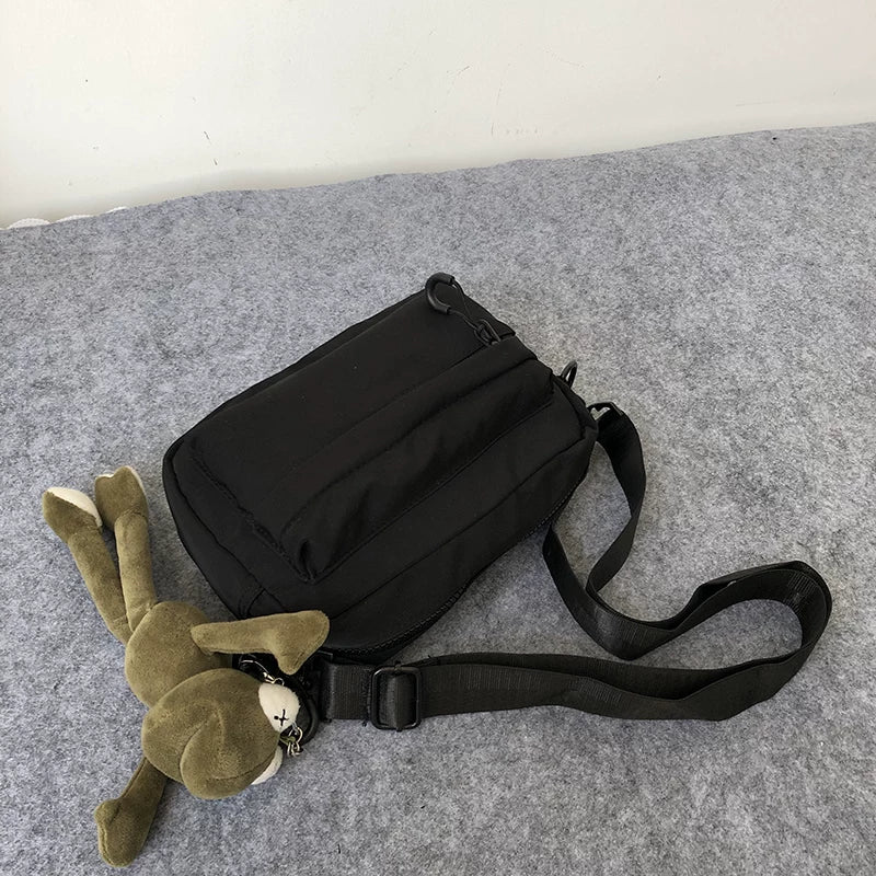 Minimalist Waterproof Crossbody Sling Bag Japanese Streetwear Small Square Shoulder Bag for Men and Women Versatile Urban Messenger Pack