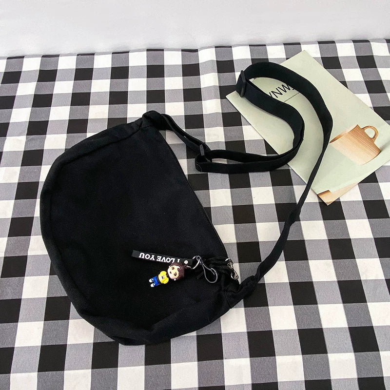 Durable Canvas Messenger Bag - Versatile Multi-Pocket Sling Bag for Students & Daily Commute