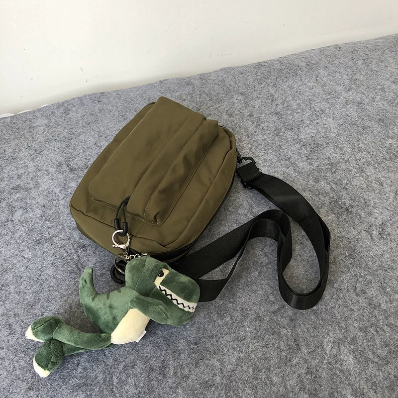 Minimalist Waterproof Crossbody Sling Bag Japanese Streetwear Small Square Shoulder Bag for Men and Women Versatile Urban Messenger Pack