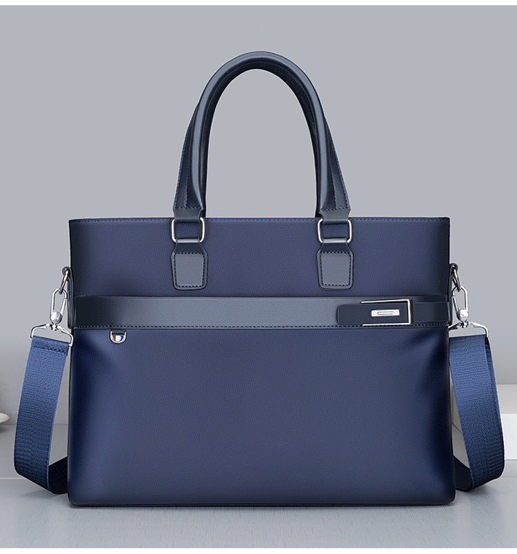 Professional Lightweight Business Briefcase — Water-Resistant Oxford Cloth Shoulder Bag — Trendy Large Capacity Laptop Messenger for Men