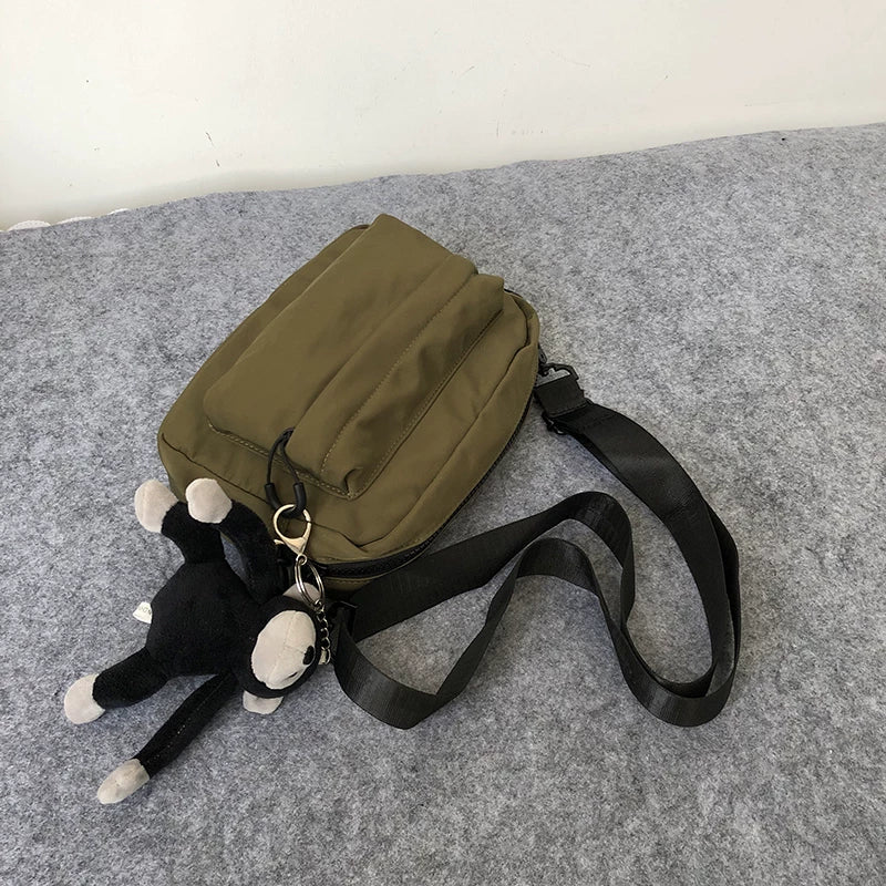 Minimalist Waterproof Crossbody Sling Bag Japanese Streetwear Small Square Shoulder Bag for Men and Women Versatile Urban Messenger Pack