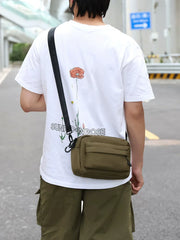 Minimalist Waterproof Crossbody Sling Bag Japanese Streetwear Small Square Shoulder Bag for Men and Women Versatile Urban Messenger Pack