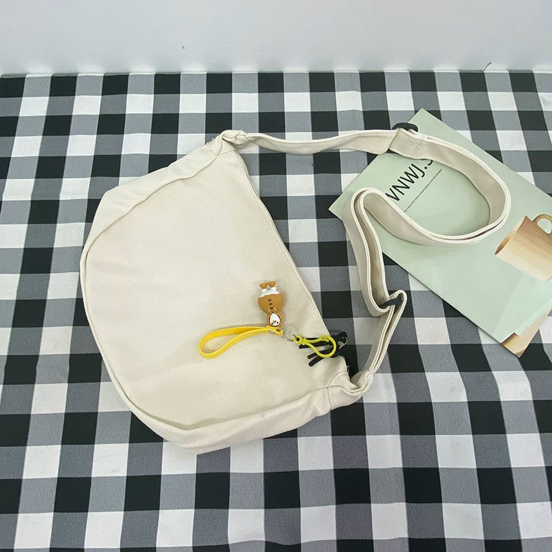 Durable Canvas Messenger Bag - Versatile Multi-Pocket Sling Bag for Students & Daily Commute