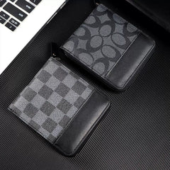 Minimalist Men's Bifold Wallet: Slim Multi-Card Organizer with Zippered Coin Pocket & Modern Matte Finish