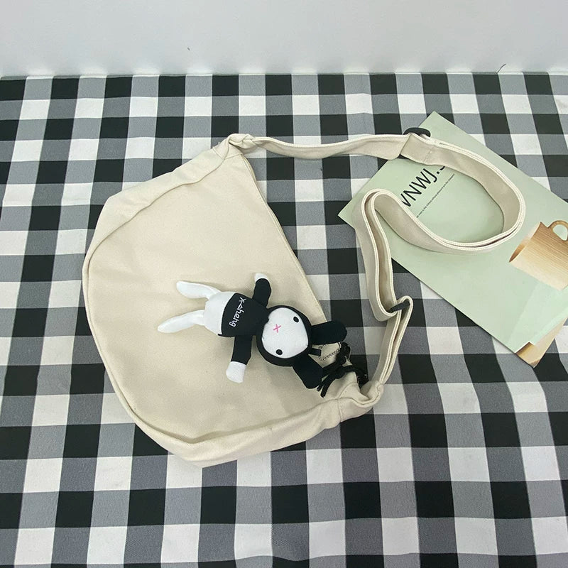 Durable Canvas Messenger Bag - Versatile Multi-Pocket Sling Bag for Students & Daily Commute