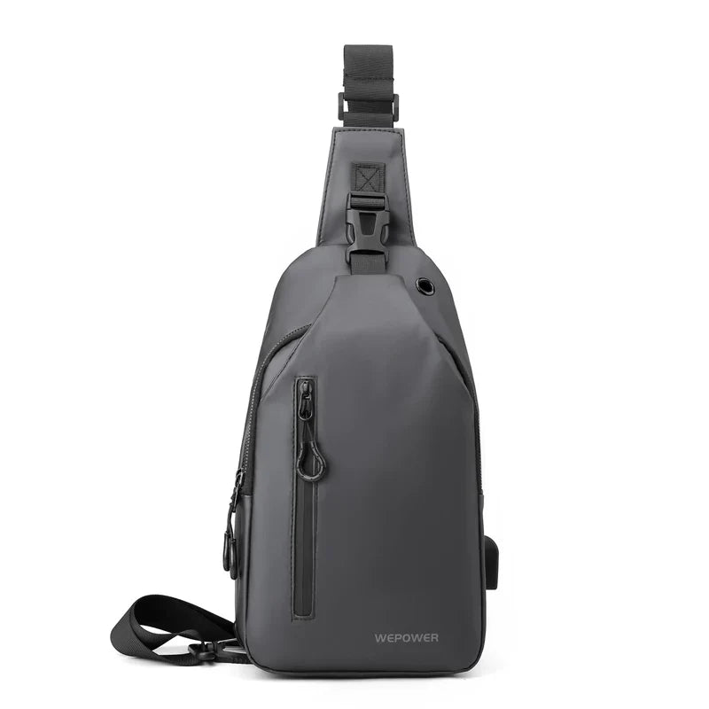 Water-Resistant Nylon Sling Bag - Korean-Style Multifunctional Chest Rig & Urban Messenger for Men