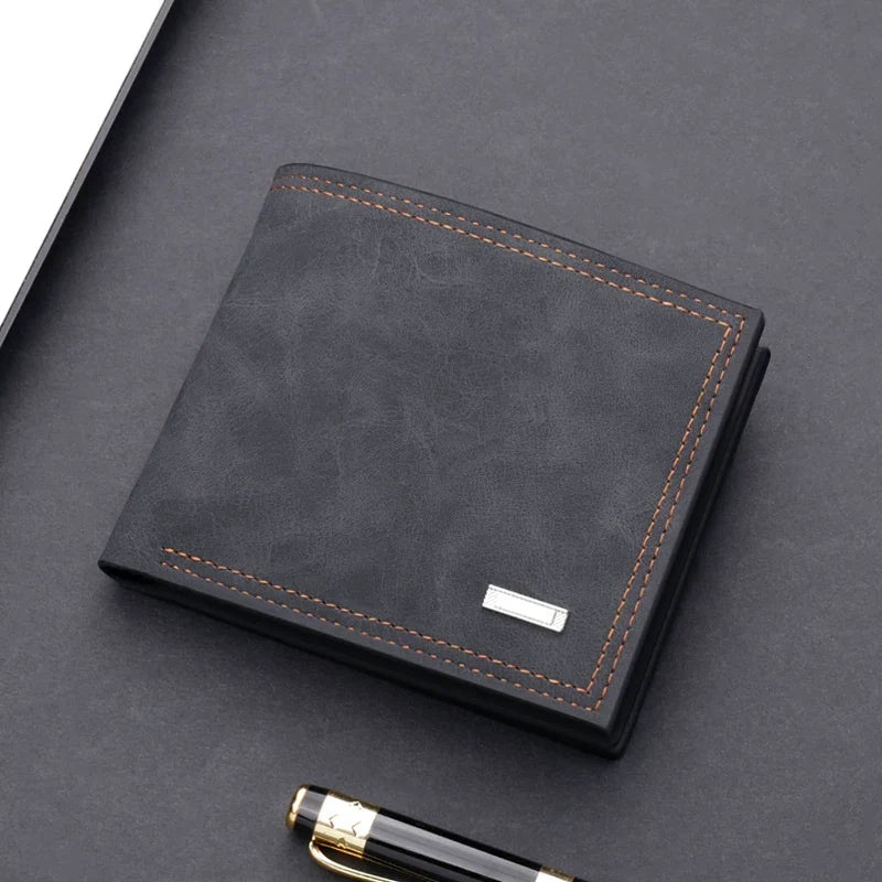 Wallet For Men, Short, Multi-Card Slots, Trendy Brand With Zipper, Large Capacity Folding Simple Wallet, Student Wallet, Retro Ticket Holder