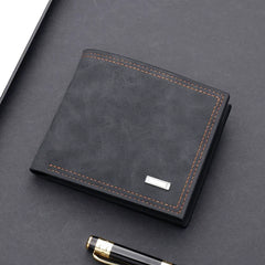 Wallet For Men, Short, Multi-Card Slots, Trendy Brand With Zipper, Large Capacity Folding Simple Wallet, Student Wallet, Retro Ticket Holder