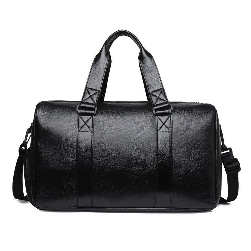 Water-Resistant PU Leather Travel Duffle Bag - Large Capacity Weekender for Yoga, Fitness, and Short-Distance Business Trips