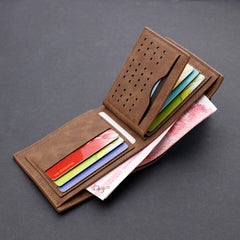 Wallet For Men, Short, Multi-Card Slots, Trendy Brand With Zipper, Large Capacity Folding Simple Wallet, Student Wallet, Retro Ticket Holder