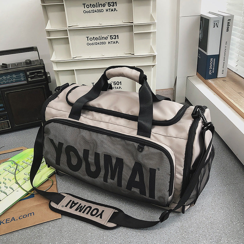 Water-Resistant Large Duffel Bag with Shoe Compartment - 50L Weekender Bag for Business Travel, Gym, and Maternity Hospital Stay