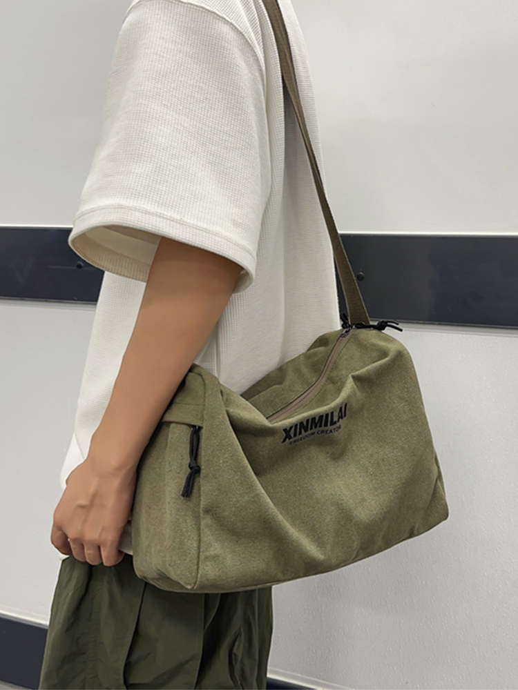 Vintage-Style Canvas Messenger Bag - Large Capacity Workwear Crossbody & Casual Commuter Shoulder Pack for Men