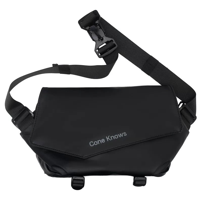 Waterproof Tech Sling Bag with Magnetic Buckle Minimalist Crossbody Chest Pack Slim Tactical Shoulder Bag for Men and Women