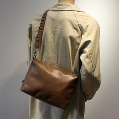 Soft Leather Messenger Bag - Large Capacity A4 Commuter Crossbody & Trendy Travel Shoulder Bag for Men