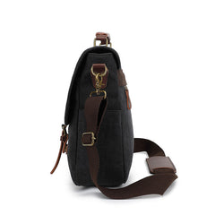 Vintage Heritage Canvas Messenger Bag — Retro Men's Satchel & Shoulder Bag — Water-Resistant 15.6" Laptop Briefcase for Commuting and Travel