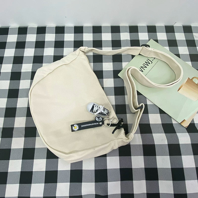 Durable Canvas Messenger Bag - Versatile Multi-Pocket Sling Bag for Students & Daily Commute