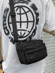 Minimalist Waterproof Crossbody Sling Bag Japanese Streetwear Small Square Shoulder Bag for Men and Women Versatile Urban Messenger Pack