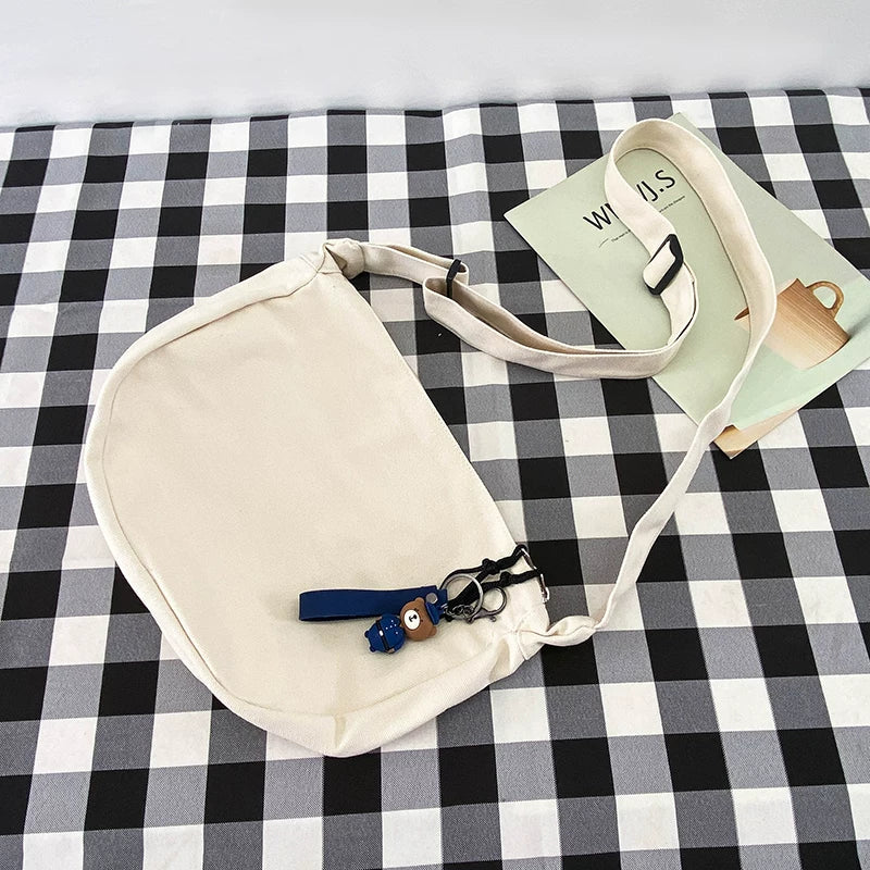 Durable Canvas Messenger Bag - Versatile Multi-Pocket Sling Bag for Students & Daily Commute