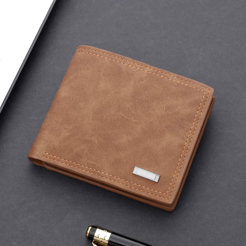 Wallet For Men, Short, Multi-Card Slots, Trendy Brand With Zipper, Large Capacity Folding Simple Wallet, Student Wallet, Retro Ticket Holder
