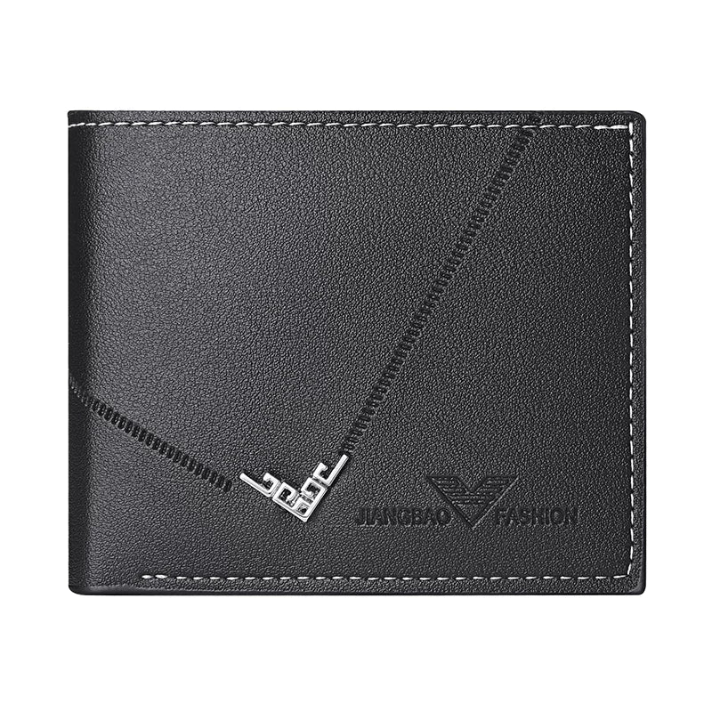 Slim Men's Bifold Wallet - Vintage Embossed Lettering & Genuine Leather Texture - Multi-Card Casual Billfold with Coin Pocket for Students & Minimalists