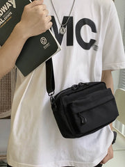 Minimalist Waterproof Crossbody Sling Bag Japanese Streetwear Small Square Shoulder Bag for Men and Women Versatile Urban Messenger Pack