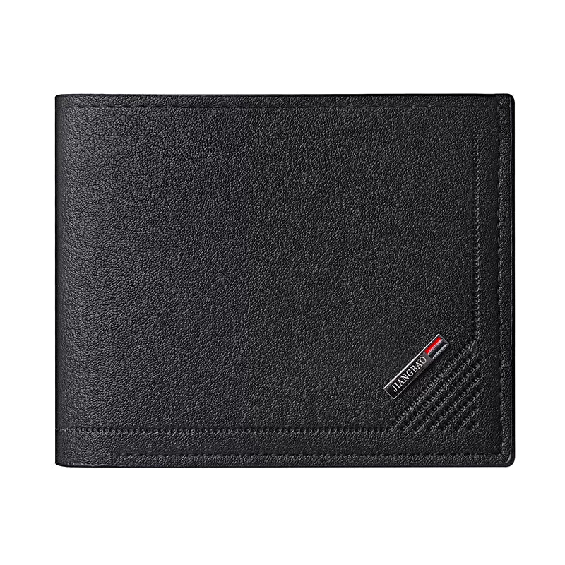 Retro Slim Men's Bifold Wallet: Vintage Full-Grain Style Multi-Card Organizer for Business & Young Professionals