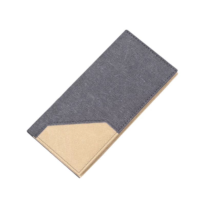 Men’s Ultra-Slim Long Wallet - All-In-One Multi-Layer Canvas Card Bag & Phone Clutch - Trendy Japanese Style Suit Organizer