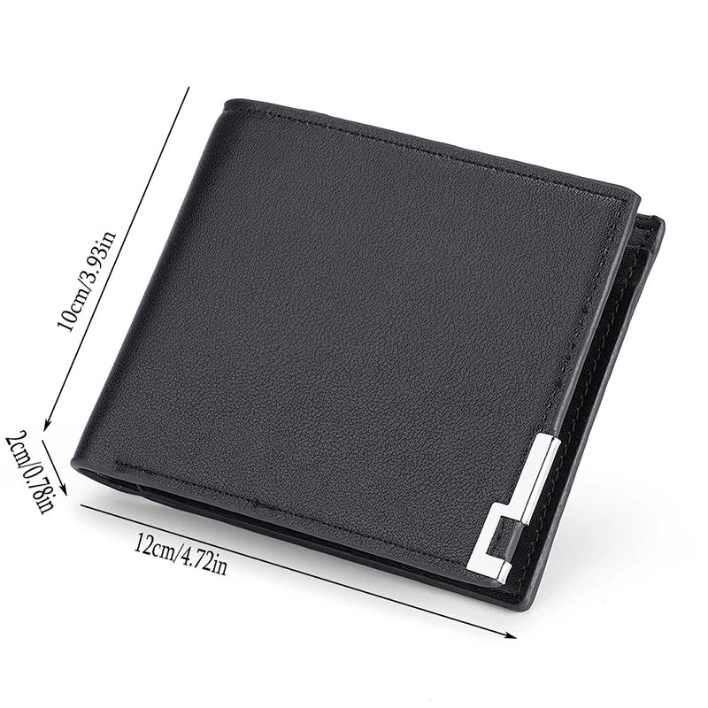 Carrken Elite Men's Short Wallet: Minimalist Multi-Functional Bifold with High-Capacity Card Slots for Students & Business