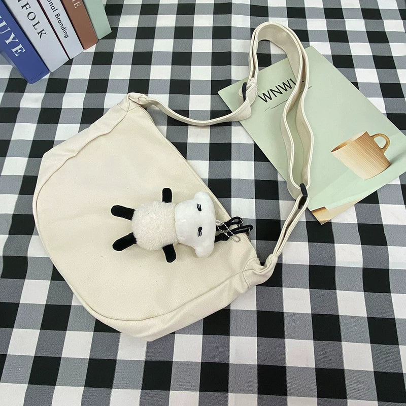 Durable Canvas Messenger Bag - Versatile Multi-Pocket Sling Bag for Students & Daily Commute