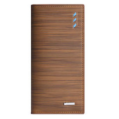 Executive Slim Men's Long Wallet: Saffiano Leather Multi-Card Organizer with Zippered Coin Pocket for Business & Suits