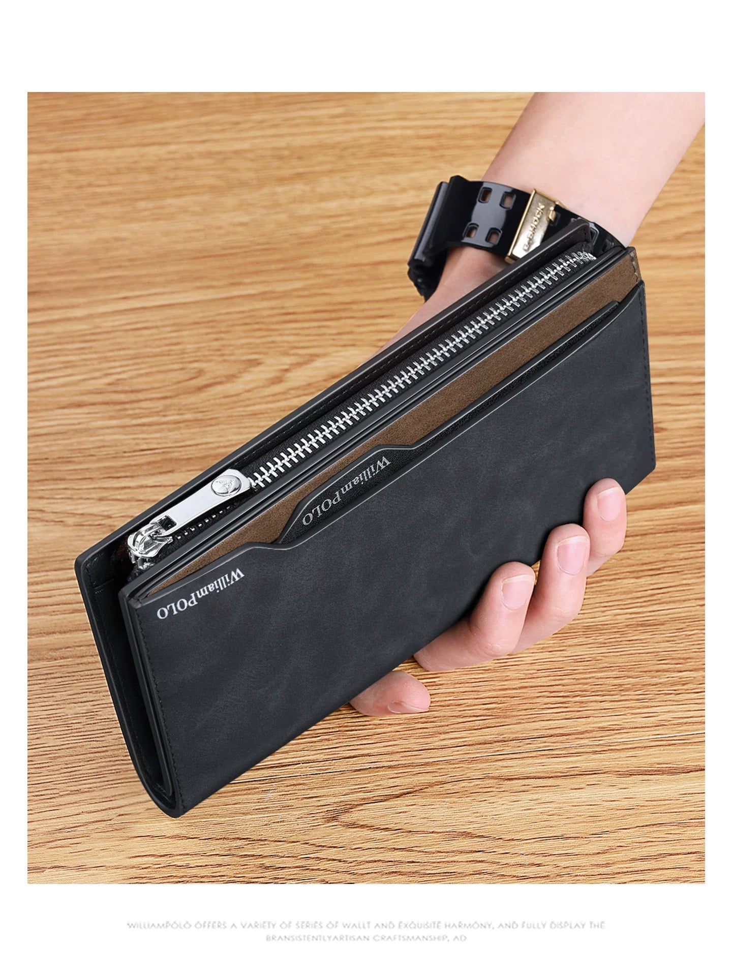 Emperor Paul Executive Men's Long Wallet: Multi-Slot Card Holder & Driver's License Clutch – Premium Gift for Husband & Boyfriend
