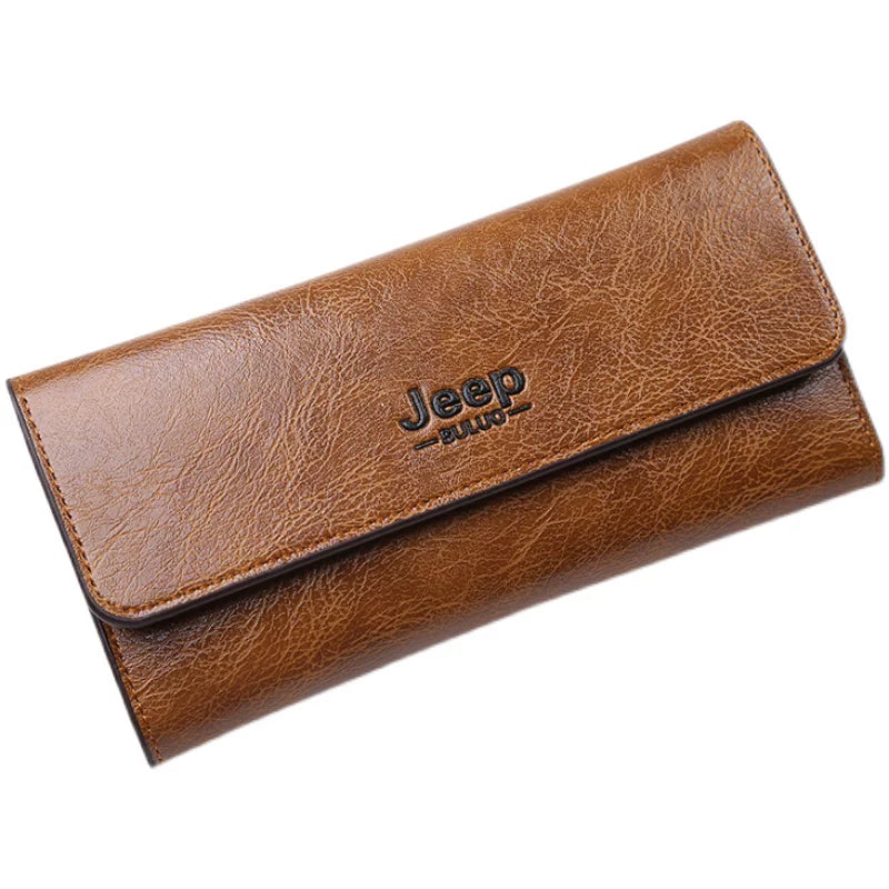 RFID Blocking Men's Long Wallet Slim Card Organizer Premium Textured Leather Travel Clutch for Business & Daily Use