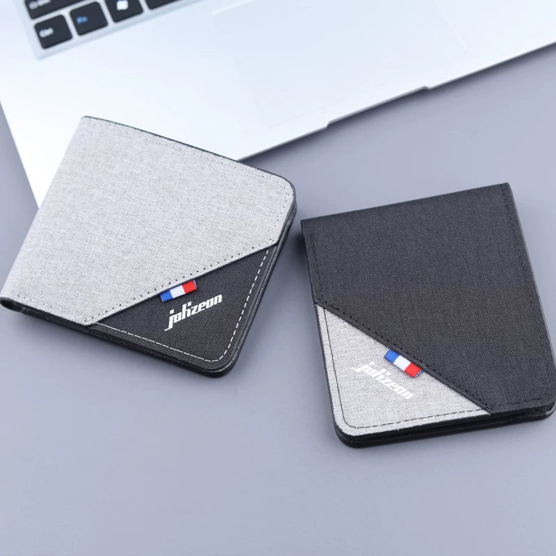 Men’s Ultra-Slim Canvas Bifold - Durable Lightweight Fabric Card Holder & Minimalist Wallet for Students & Young Professionals